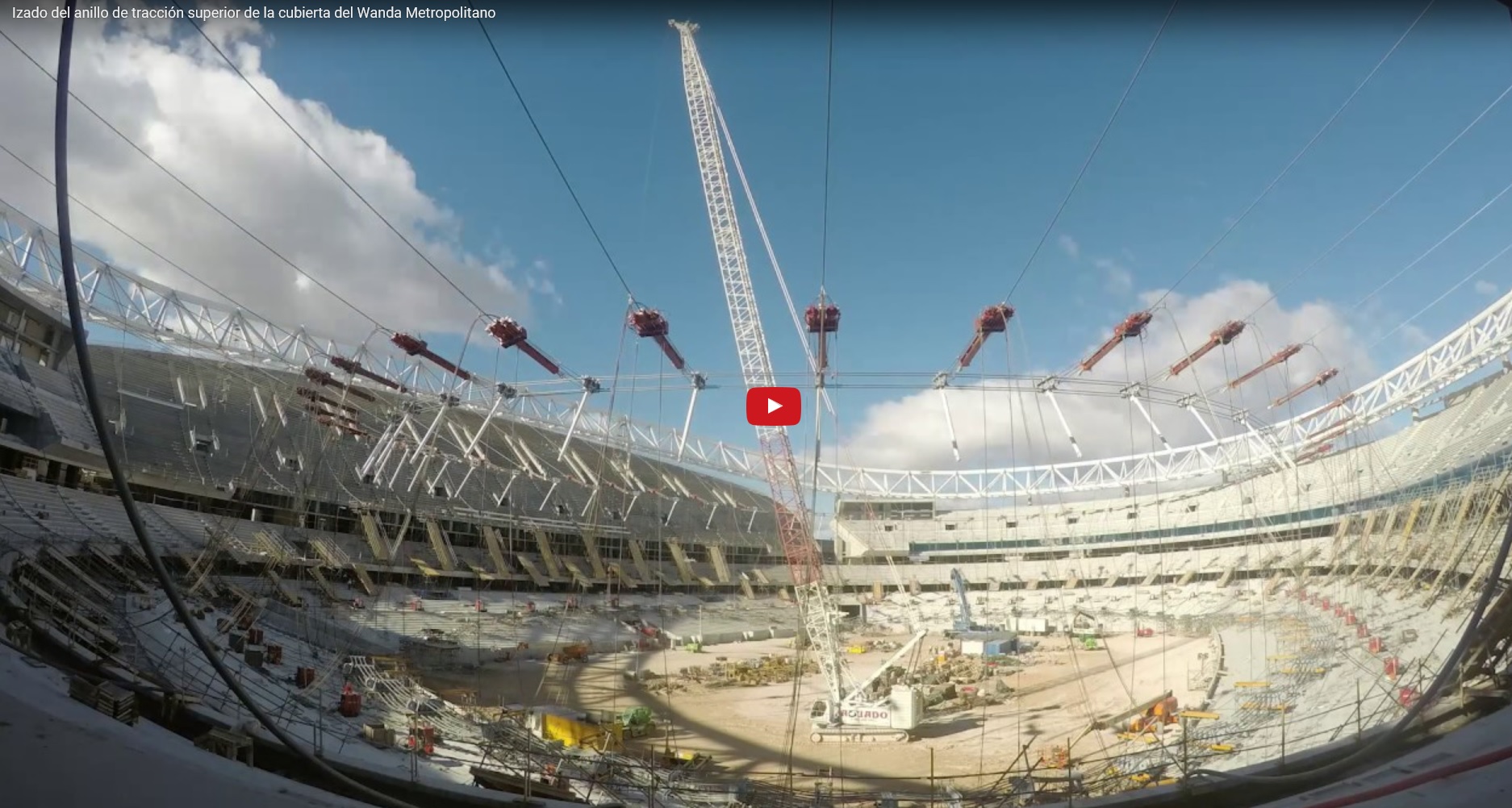 Nuevo timelapse sobre el proceso de izado de la cubierta del estadio del Atlético de Madrid “Wanda internacional”